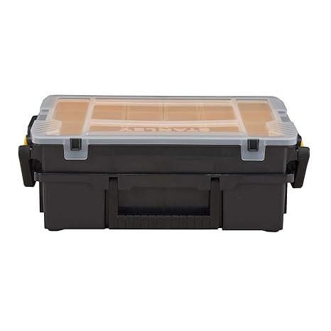 Stanley Tools STST1-75540 Sort master, Multi-Level Organiser - 40 x 30 x 13.7 cm , Black/Transparent