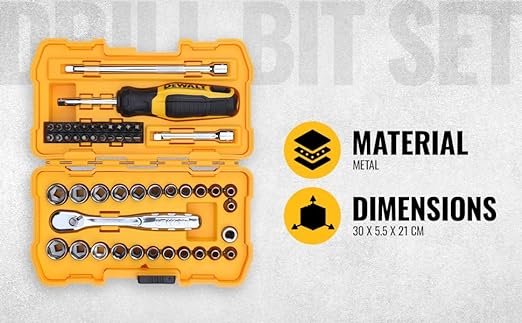 DEWALT DT71563-QZ Combination Drill Bit Set - 100 Pieces - Black Durable Case Included