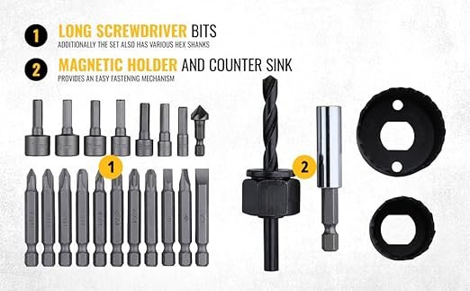 DEWALT DT71563-QZ Combination Drill Bit Set - 100 Pieces - Black Durable Case Included