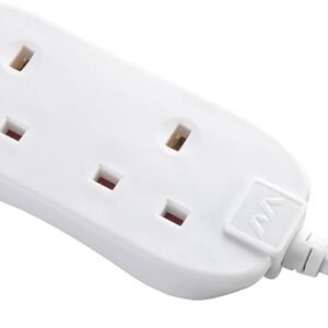 Masterplug Two Socket Long Extension Lead, 10 Metres, White
