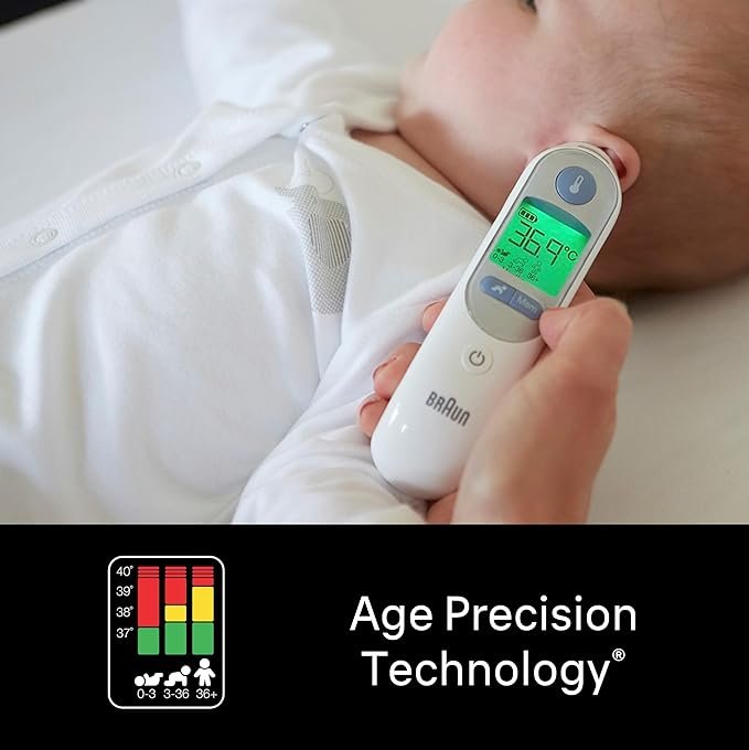 Braun ThermoScan 7 Ear thermometer - Age Precision Technology - Colour-coded Digital Display - Baby and Infant Friendly - #1 Brand among doctors(1)