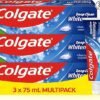 Colgate Deep Clean Whitening Toothpaste, 3 x 75 ml | Fights cavities | Removes plaque