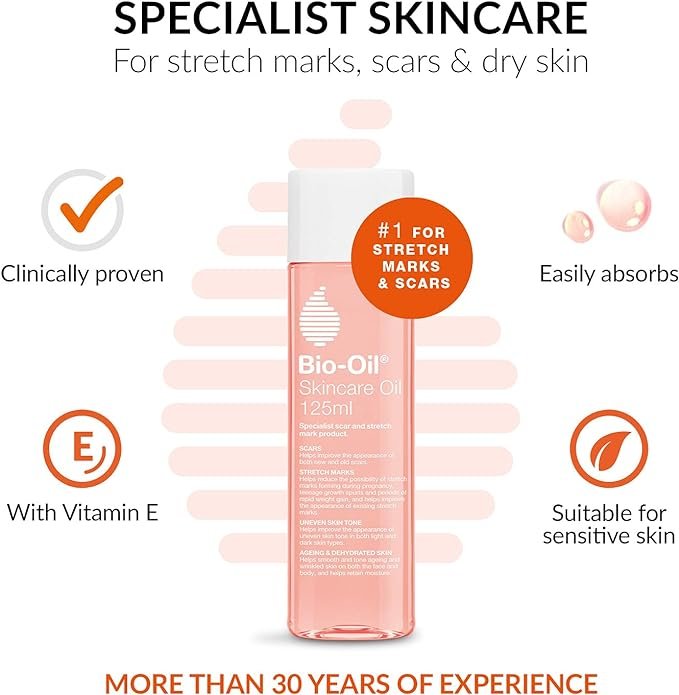 Bio-Oil Skincare Oil Bundle - Improve the Appearance of Scars, Stretch Marks and Skin Tone - 1 x 200ml bottle and 1 x 60ml bottle