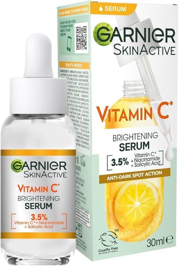 Garnier Vitamin C Serum for Face, Anti-Dark Spots & Brightening Serum