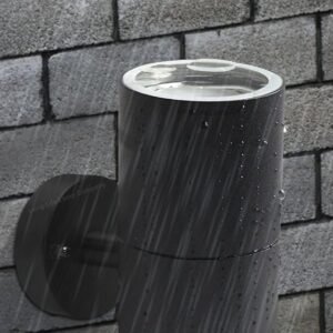 Long Life Lamp Company Black Stainless Steel Double Wall Light IP65 Up Down Outdoor Wall Light ZLC035B