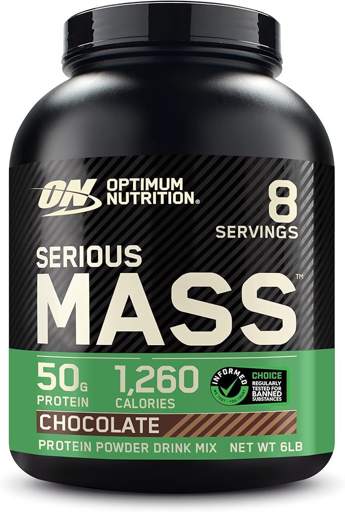 Optimum Nutrition Serious Mass Protein Powder with Creatine, Glutamine,