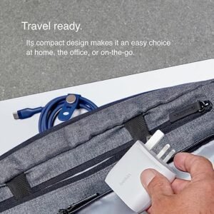 Belkin BoostCharge dual USB-C plug with PPS, 60W phone charger for iPhone 16 and other, iPad, Samsung Galaxy, Google Pixel, MacBook - compatible w/ USB-C to lightning cable & USB-C to USB-C - white