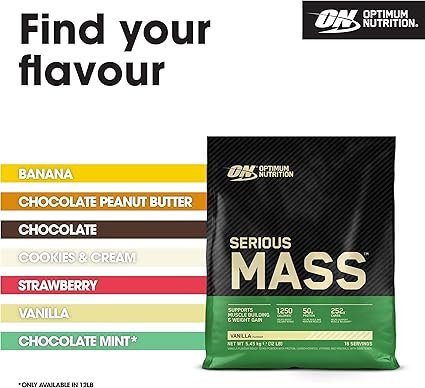 Optimum Nutrition Serious Mass Protein Powder with Creatine, Glutamine,