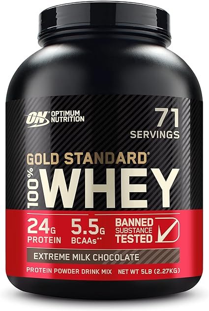 Optimum Nutrition Gold Standard Whey Muscle Building and Recovery Protein Powder With Naturally Occurring Glutamine and Amino Acids,