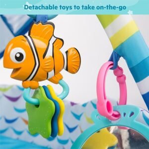 Bright Starts, Disney Baby, Finding Nemo Ocean Lights Baby Activity Gym and Play Mat with Detachable Toys