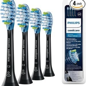 Philips Sonicare Original C3 Premium Plaque Defence Standard Sonic Toothbrush Heads - 4 Pack in Black
