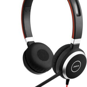Jabra Evolve 40 UC Stereo Headset – Unified Communications Headphones for VoIP Softphone with Passive Noise Cancellation – USB-Cable with Controller – Black