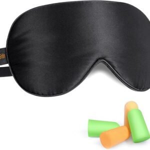Gritin Silk Sleep Mask, Eye Mask, Light-Blackout Design Ultra Soft & Comfortable
