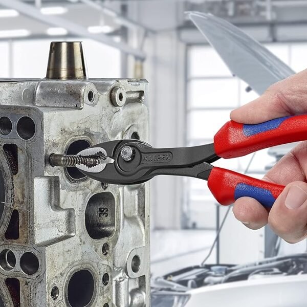 KNIPEX Twingrip Slip Joint Pliers, 200 mm, 4-22 mm, Front Grip and Side Grip Function, Box Joint with Push Button, Gripping Pliers, 82 02 200