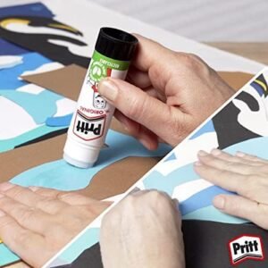 Pritt Glue Stick, Safe & Child-Friendly Craft Glue for Arts & Crafts Activities, Strong-Hold adhesive for School & Office Supplies, 22 g (Pack of 3)