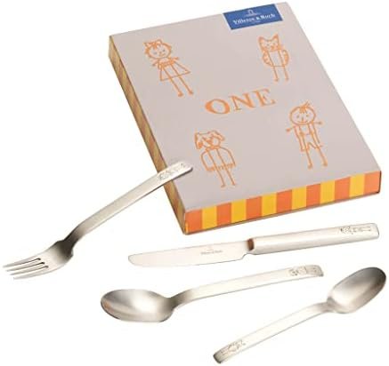 Villeroy & Boch - One Child’s Cutlery, Playful Stainless Steel Cutlery Set with Figures on The Handle, Stainless and Dishwasher Safe, 4 Part
