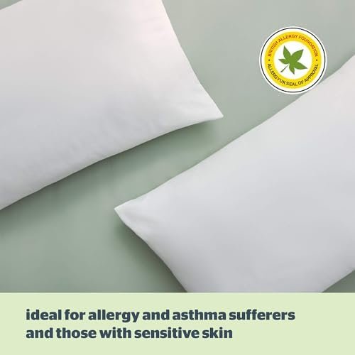 Silentnight Anti-Allergy Pillows 2 Pack – Soft Medium Support Anti Bacterial, Bed Hotel Pillows for Back, Stomach and Side Sleepers, White