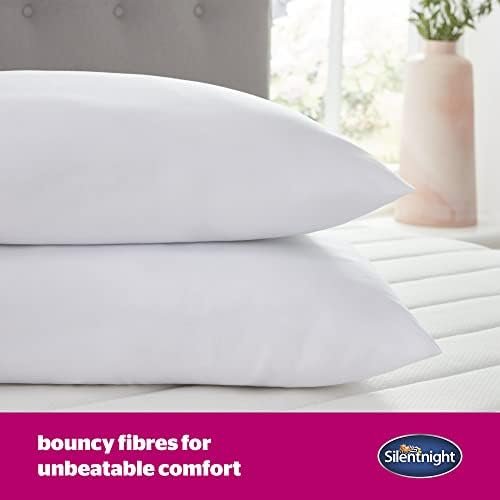 Silentnight Ultrabounce Pillows 2 Pack – Soft Medium Support Comfortable Bouncy Pillows for Stomach, Back and Side Sleepers – Machine Washable and Hypoallergenic Bed Pillows – Pack of 2