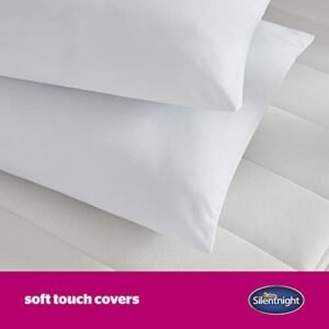 Silentnight Ultrabounce Pillows 2 Pack – Soft Medium Support Comfortable Bouncy Pillows for Stomach, Back and Side Sleepers – Machine Washable and Hypoallergenic Bed Pillows – Pack of 2