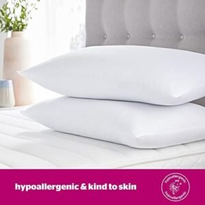 Silentnight Ultrabounce Pillows 2 Pack – Soft Medium Support Comfortable Bouncy Pillows for Stomach, Back and Side Sleepers – Machine Washable and Hypoallergenic Bed Pillows – Pack of 2