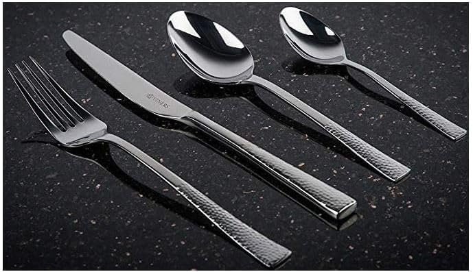 Viners 24 Piece Stainless Steel Cutlery Set. Viners Splendour Hammered Effect Cutlery Set. Dishwasher Safe. 25 Year Guarantee