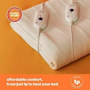 Silentnight Dual Control Electric Blanket Double - Heated Electric Underblanket Bed Warmer Sheet with 3 Heat Settings, Easy Fit Straps, Split Controls and Machine Washable - Double 150x137cm (60"x54")
