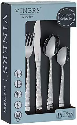 Viners Everyday Glisten 16 Piece 18/0 Silver Stainless Steel Cutlery Set