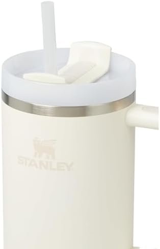STANLEY Quencher H2.0 FlowState Stainless Steel Vacuum Insulated Tumbler with Lid and Straw for Water, Iced Tea or Coffee, Smoothie and More, Cream, 40 oz