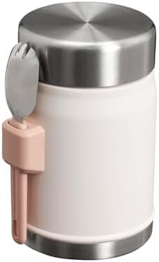 Stanley Classic Legendary Food Jar 0.4L with Spork - Keeps Cold or Hot For 7 Hours - BPA-Free Stainless Steel Soup Flask - Leakproof - Dishwasher Safe - Rose Quartz