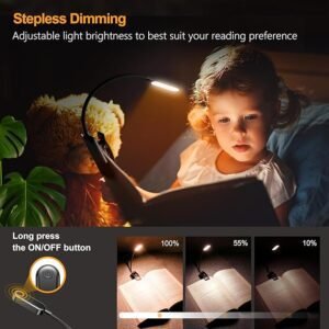 Gritin 16 LED Reading Light, Book Light 3 Eye-Protecting Modes Book Lamp