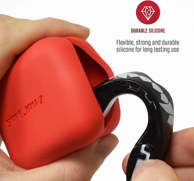 SAFEJAWZ Premium Mouthguard Case with Carabiner Clip.