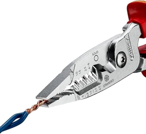 KNIPEX 13 76 200 ME WireStripper Metric Version Insulated with Multi-Component Grips, VDE-Tested Chrome-Plated 200
