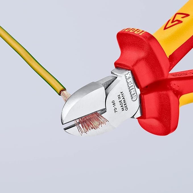 Knipex Diagonal Cutter chrome-plated, insulated with multi-component grips, VDE-tested 160 mm 70 06 160